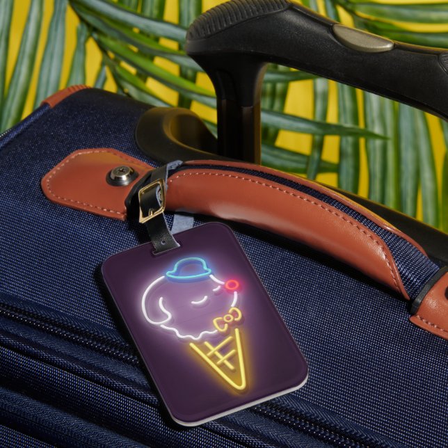 Neon Ice Cream Luggage Tag (Front Insitu 1)