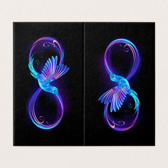 Neon Infinity Symbol with Glowing Hummingbird (Outside Unfolded)