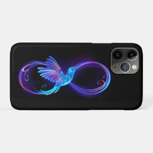 Neon Infinity Symbol with Glowing Hummingbird Case-Mate iPhone Case
