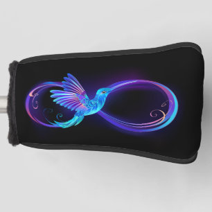 Neon Infinity Symbol with Glowing Hummingbird Golf Head Cover