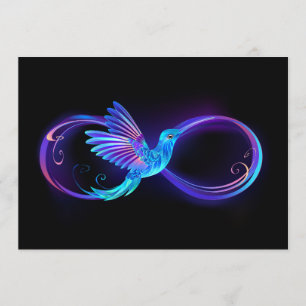 Neon Infinity Symbol with Glowing Hummingbird Programme