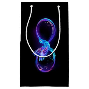 Neon Infinity Symbol with Glowing Hummingbird Small Gift Bag