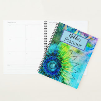 Neon Ink Sunflower Personalised Planner