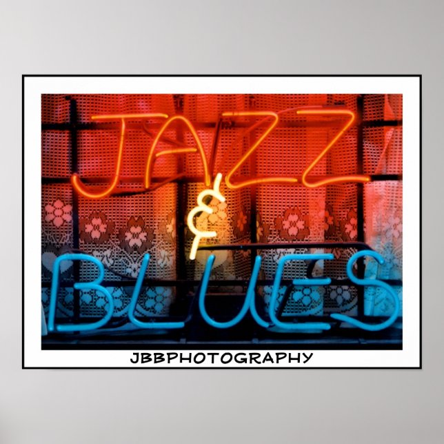 neon jazz blues poster (Front)