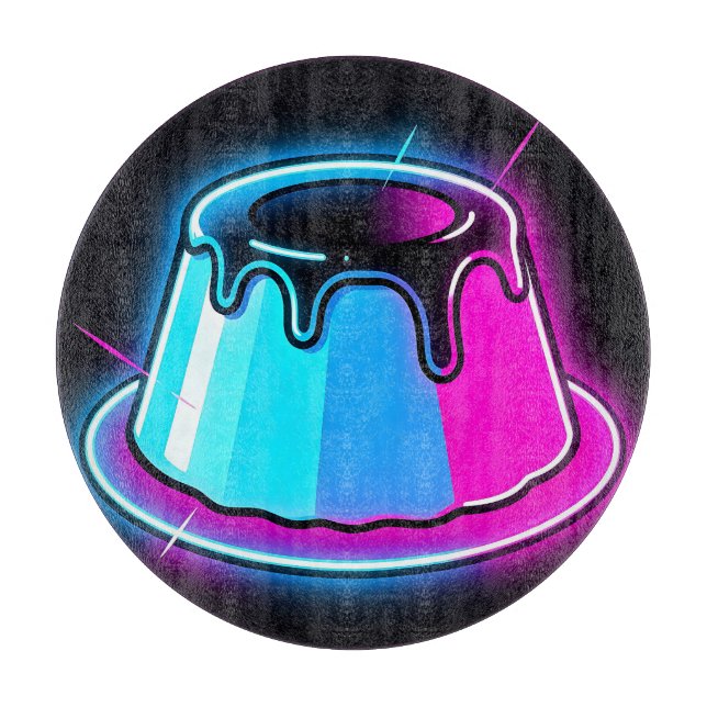 Neon Jelly Glow Dessert Art Cutting Board (Front)