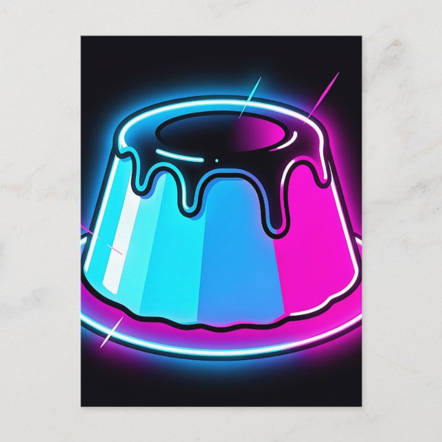 Neon Jelly Glow Dessert Art Postcard (Front)