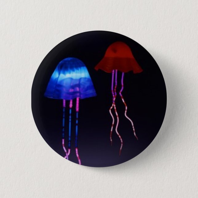 Neon Jellyfish 6 Cm Round Badge (Front)