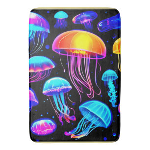 Neon Jellyfish Bath Mat