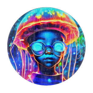 Neon Jellyfish Child Vision Cutting Board