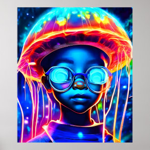 Neon Jellyfish Child Vision Poster