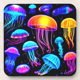 Neon Jellyfish Coaster