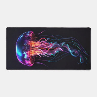 Neon jellyfish desk mat