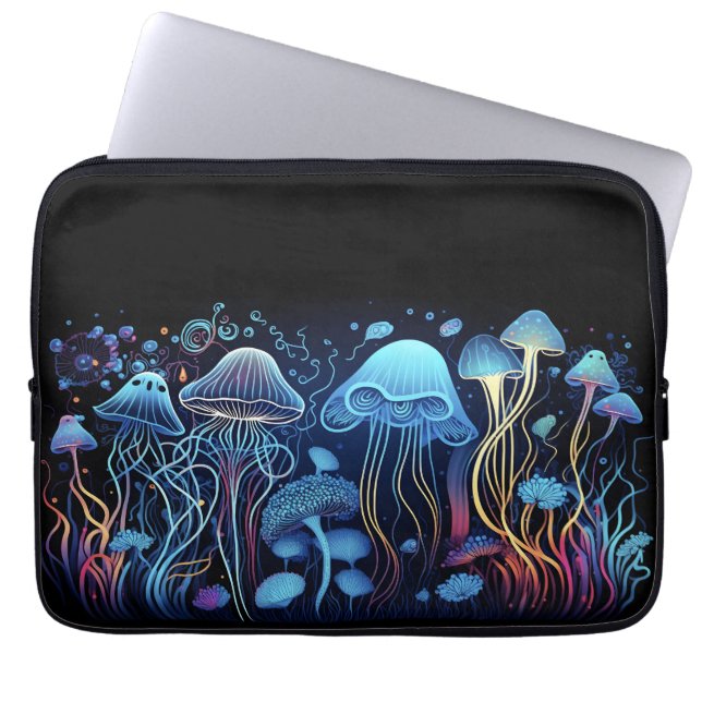Neon Jellyfish Laptop Sleeve (Front)