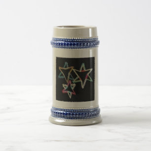 Neon Jewish Stars Stein