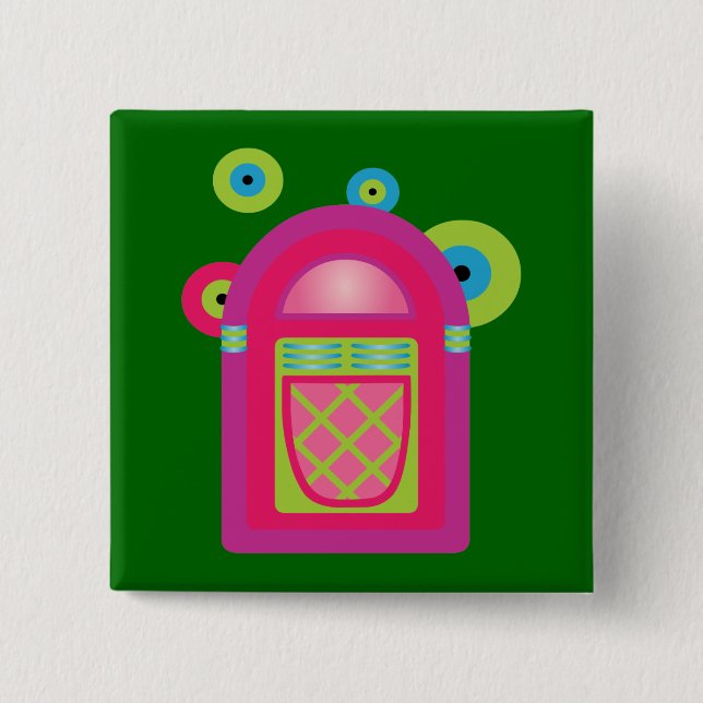 Neon Jukebox 15 Cm Square Badge (Front)