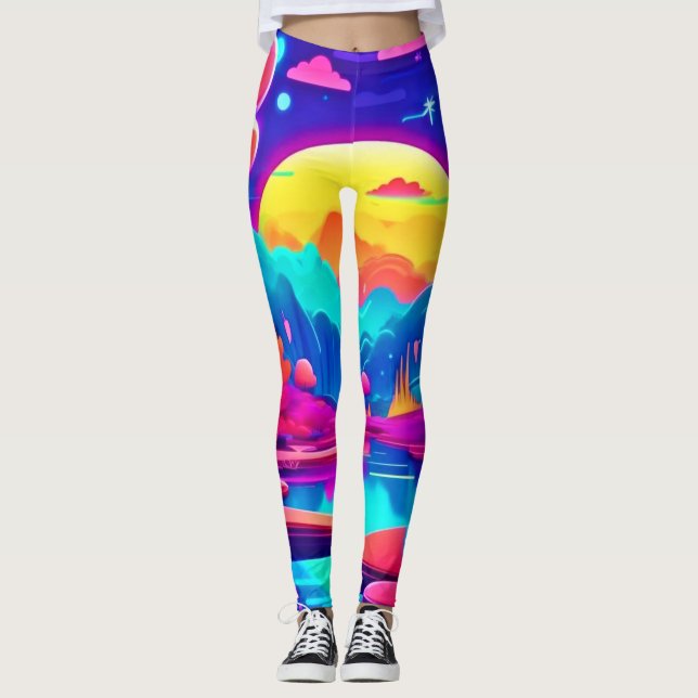Neon Jungle Dream Art Leggings (Front)