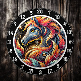 Neon Jungle Horse Wall Art Dartboard
