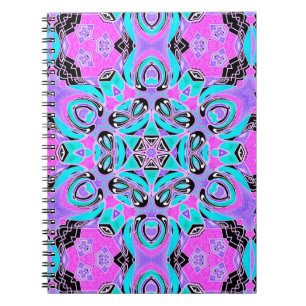 Neon kaleidoscope , mandala notebook