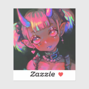 Neon Kawaii Demon Girl Pastel Goth