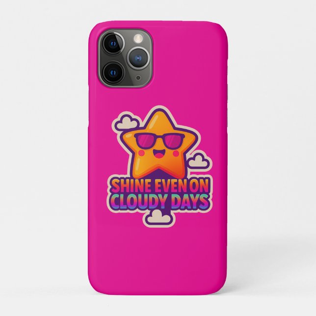 Neon Kawaii Star – “Shine Even on Cloudy Days” Case-Mate iPhone Case (Back)