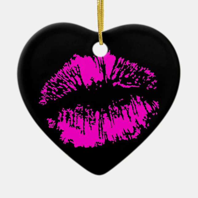 Neon Kiss Ceramic Tree Decoration (Front)
