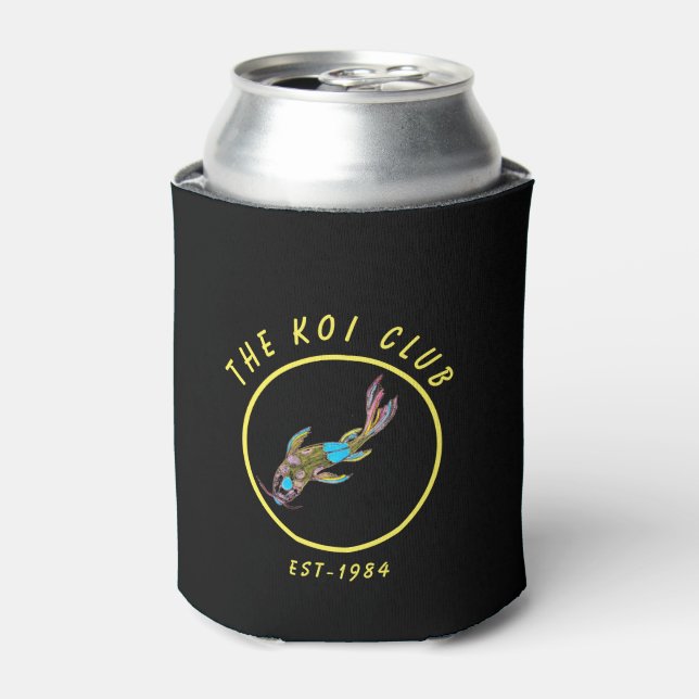 Neon Koi Fish Personalised Insulated Can Cooler (Can Front)