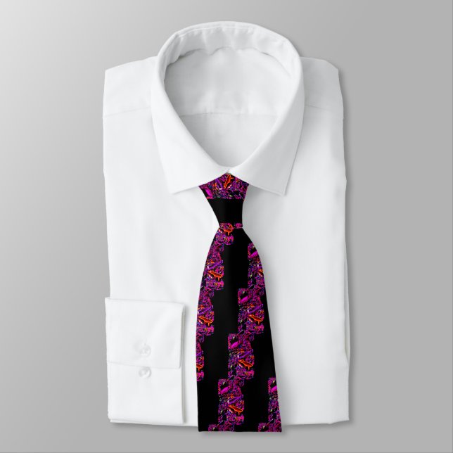 Neon Koi (Pink) Tie (Tied)