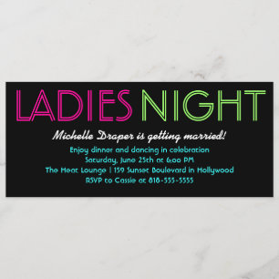 Neon Ladies Night Card