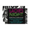 Neon Ladies Night Card zebra