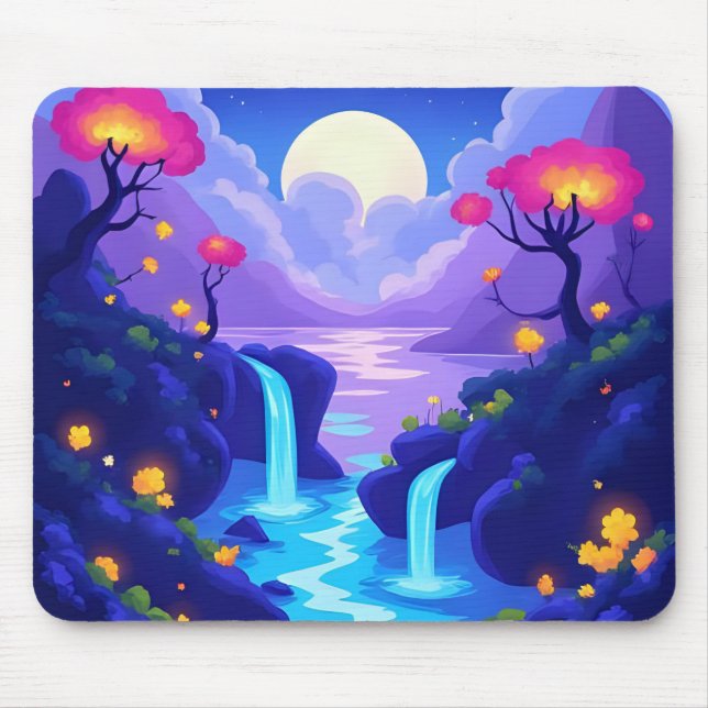 Neon Lake View Mouse Pad (Front)