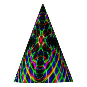 Neon Laser Light Psychedelic Abstract Party Hat