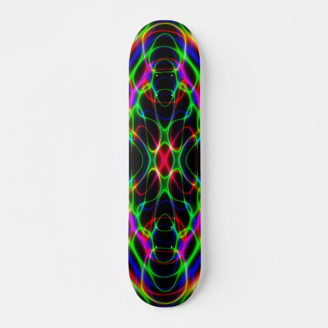 Neon Laser Light Psychedelic Abstract Skateboard (Front)