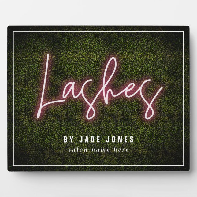 Neon Lash Artist Professional Cosmetologist Plaque (Front)