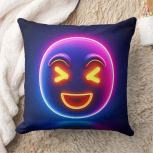 Neon Laughing Emoji Joy Cushion