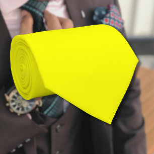 Neon Lemon Solid Colour   Classic Tie