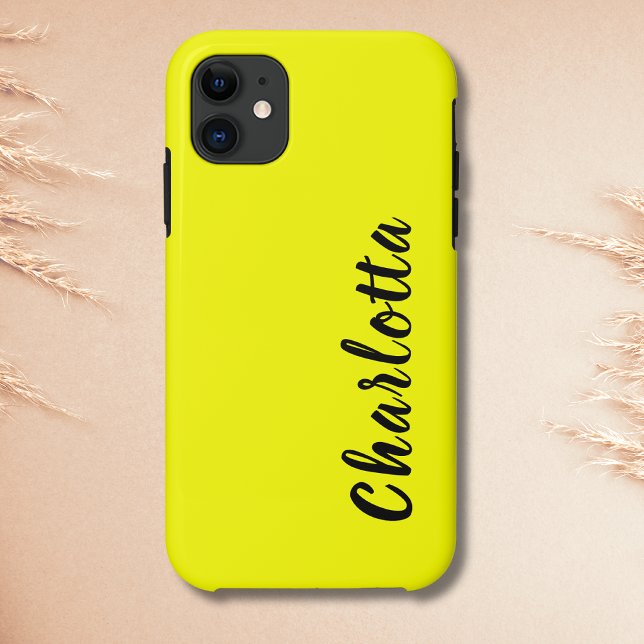 Neon Lemon Solid Colour | Custom Personalise Case-Mate iPhone Case (Creator Uploaded)