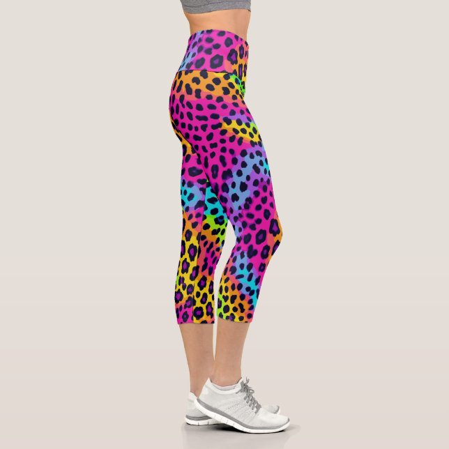 Neon Leopard Print Capri Leggings (Right)