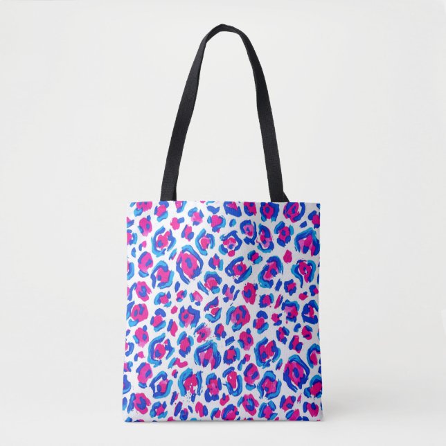 Neon Leopard Print Pattern Tote Bag (Front)