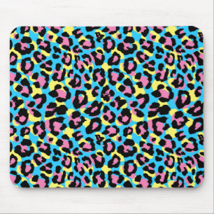Neon Leopard Spots Pattern Mouse Pad