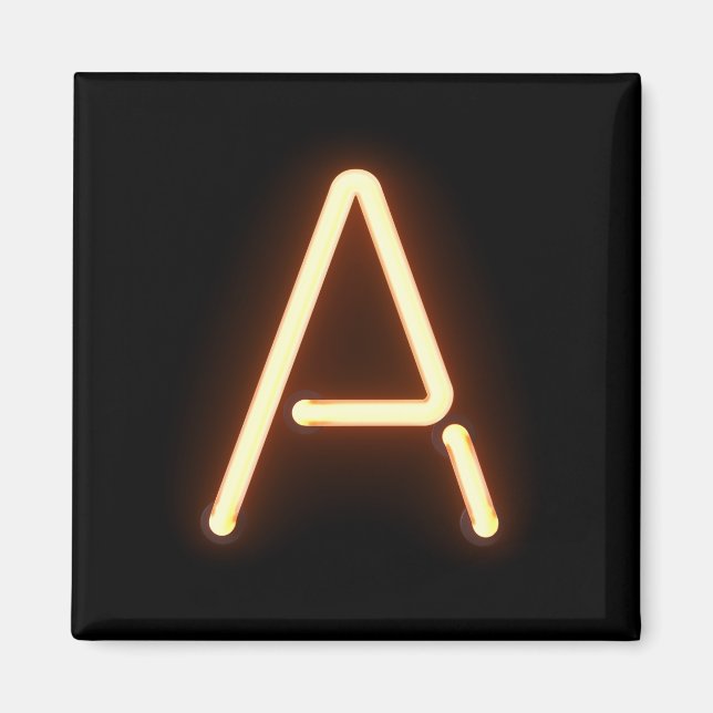 Neon Letter A Magnet (Front)