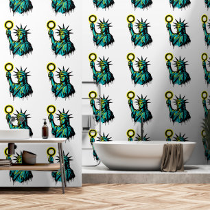 Neon Liberty — Graffiti Style Statue of Liberty Ar Wallpaper