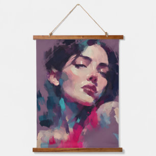 Neon Light Abstract Portrait Hanging Tapestry