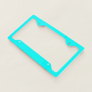 Neon light blue 00ffff licence plate frame