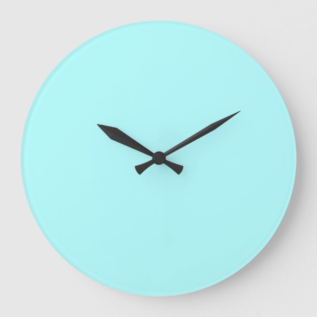 Neon Light Blue Best Complementary Colour Large Clock (Front)