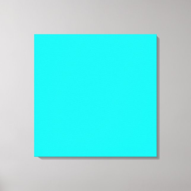 Neon light blue hex code 00ffff canvas print (Front)