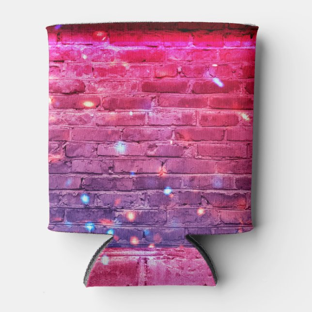 Neon light: empty brick wall. can cooler (Front)