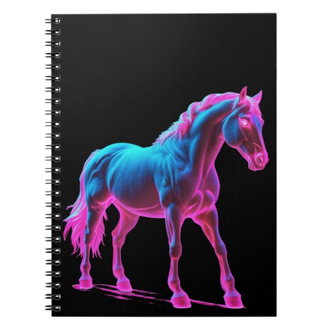 Neon Light Horse Sculpture Notebook (Front)
