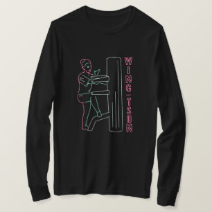 Neon Light Sign - Wing Tsun Woman Wooden Dummy T-Shirt