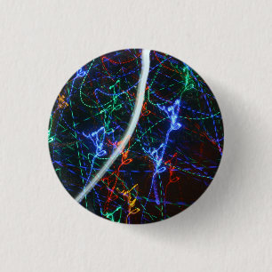 Neon Light Trails Abstract Photography. Cyberpunk  3 Cm Round Badge