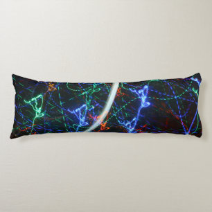 Neon Light Trails Abstract Photography. Cyberpunk  Body Cushion